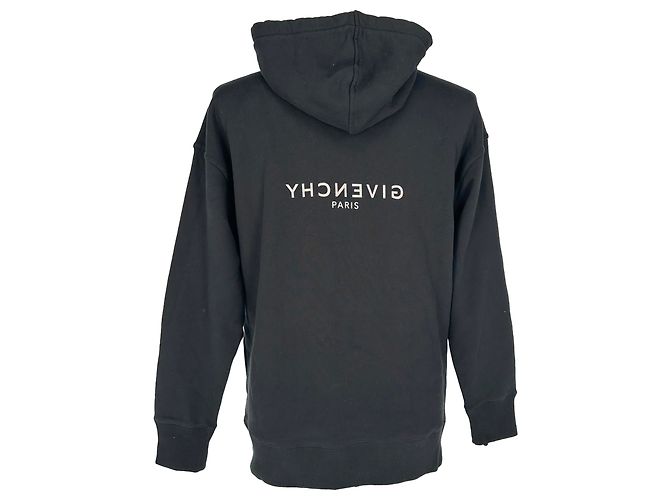 Felpa con cappuccio Givenchy Reverse Logo in cotone nero - vista 3