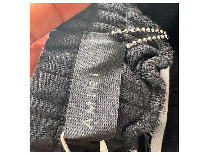 Pantaloni jogger Amiri con logo stencil stampato in cotone nero - vista 11