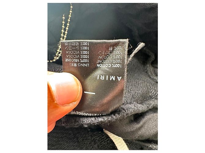 Pantaloni jogger Amiri con logo stencil stampato in cotone nero - vista 14