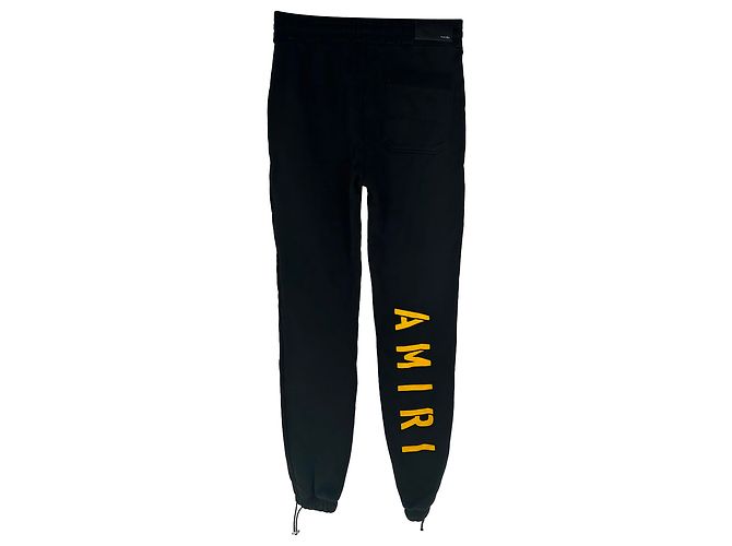 Pantaloni jogger Amiri con logo stencil stampato in cotone nero - vista 2