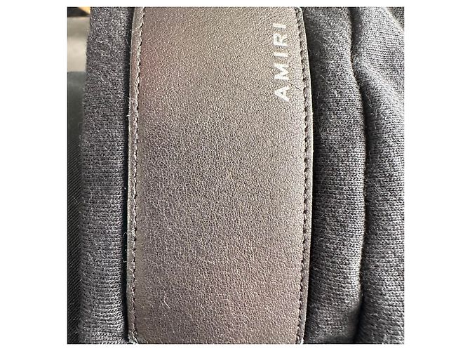 Pantaloni jogger Amiri con logo stencil stampato in cotone nero - vista 9