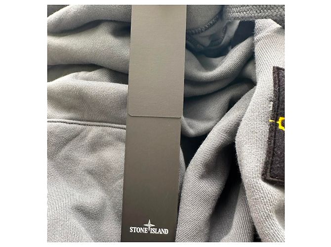 Stone Island Logo-Patch Hoodie aus dunkelgrauer Baumwolle - Ansicht 10
