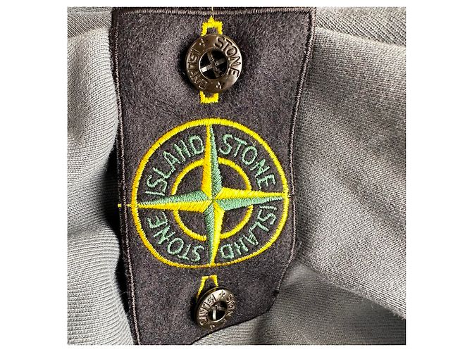 Stone Island Logo-Patch Hoodie aus dunkelgrauer Baumwolle - Ansicht 13