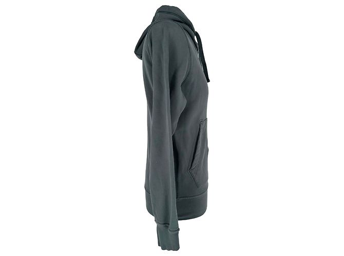 Stone Island Logo-Patch Hoodie aus dunkelgrauer Baumwolle - Ansicht 2