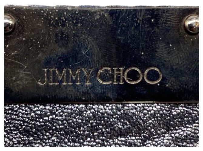 Borsa a pochette con zip Jimmy Choo in pelle argento effetto distressed Nero - vista 11