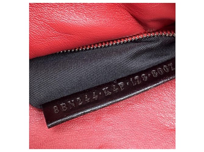 Borsa Fendi Mini Peekaboo con manico in pelle di vitello rossa Stampa python - vista 13