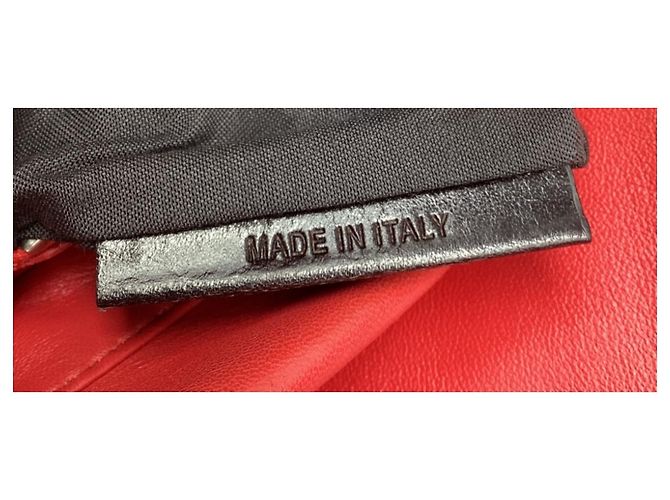 Borsa Fendi Mini Peekaboo con manico in pelle di vitello rossa Stampa python - vista 17