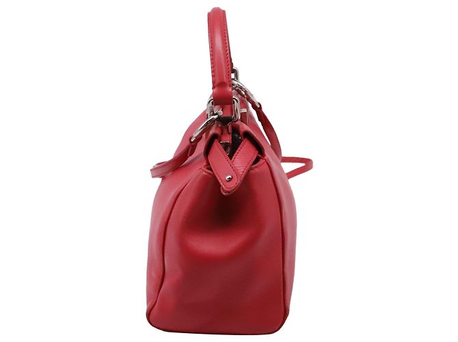 Borsa Fendi Mini Peekaboo con manico in pelle di vitello rossa Stampa python - vista 3
