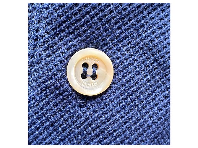 Polo Gucci Pablo Delcielo Logo in cotone blu navy - vista 10