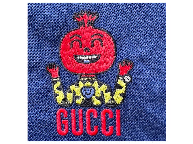 Polo Gucci Pablo Delcielo Logo in cotone blu navy - vista 11