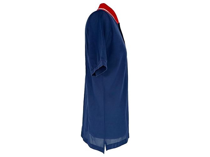 Polo Gucci Pablo Delcielo Logo in cotone blu navy - vista 3