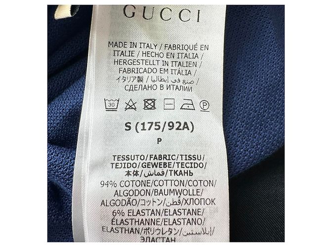 Polo Gucci Pablo Delcielo Logo in cotone blu navy - vista 7
