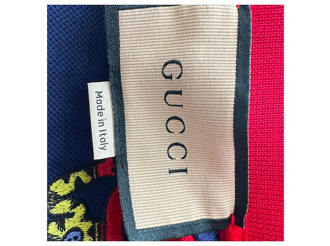 Polo Gucci Pablo Delcielo Logo in cotone blu navy - vista 9