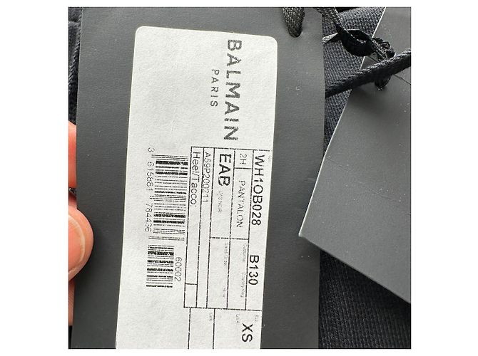 Pantaloni della tuta a gamba dritta Balmain in cotone nero con logo e coulisse - vista 14