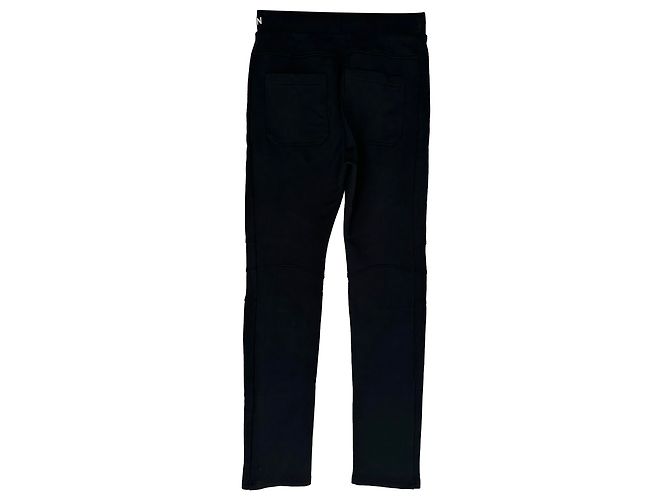 Pantaloni della tuta a gamba dritta Balmain in cotone nero con logo e coulisse - vista 2