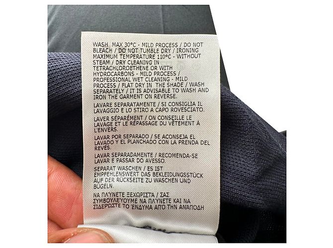 Moncler Logo-Patched Polo Shirt in Navy Blue Cotton - view 12