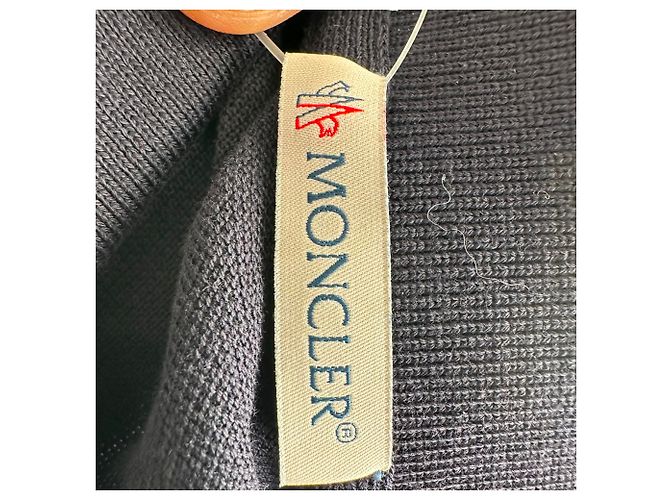 Moncler Logo-Patched Polo Shirt in Navy Blue Cotton - view 15