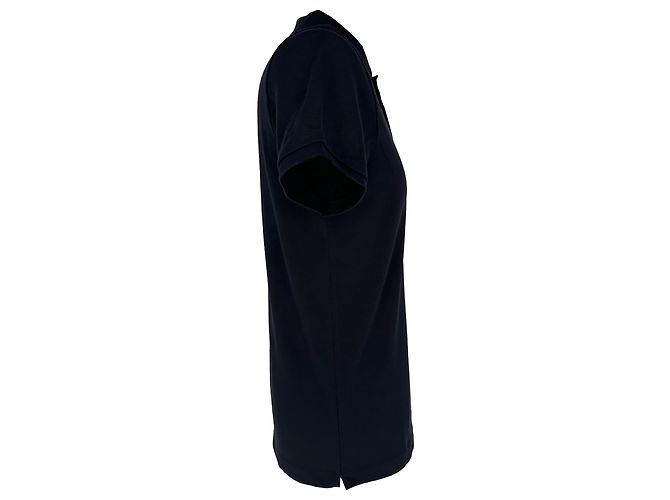 Moncler Logo-Patched Polo Shirt in Navy Blue Cotton - view 2