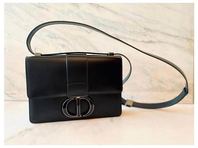 Borsa a tracolla Christian Dior 30 Montaigne in pelle nera Nero - vista 8