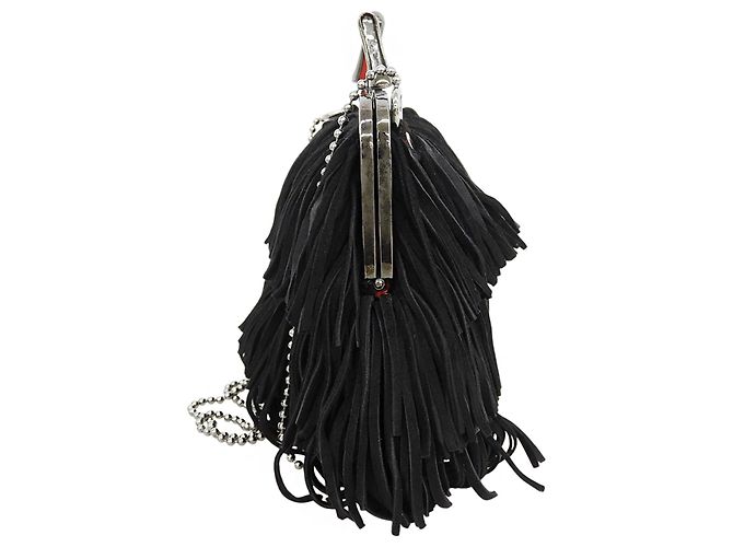 Borsa a catena con chiusura e frange Christian Louboutin Nero - vista 3