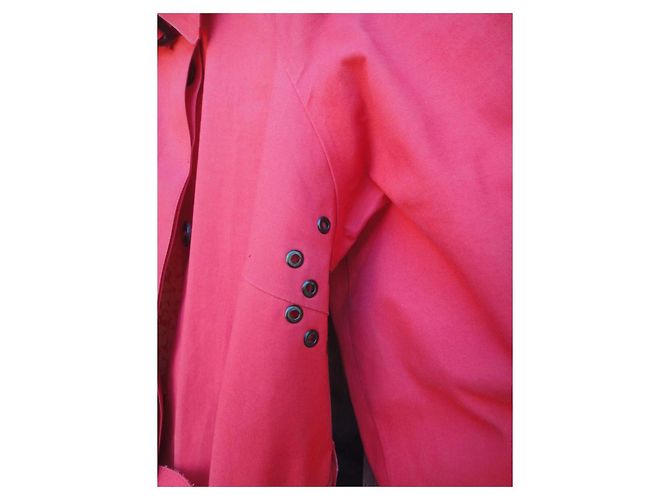 Burberry Impermeable Mackintosh Rojo Forro Floral Roja - vista 8