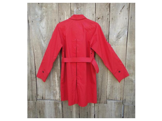 Burberry Impermeable Mackintosh Rojo Forro Floral Roja - vista 9