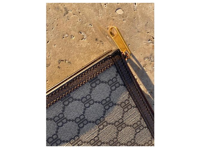 Balenciaga x Gucci The Hacker Project Clutch Monogramma BB Marrone Rosso Beige Verde - vista 2