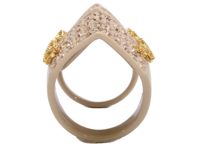 Anello Armor Orbit in resina Vivienne Westwood Beige - vista 6