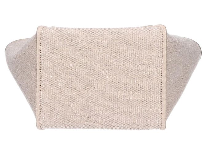 Mini borsa tote Tod's in lino e pelle beige - vista 5