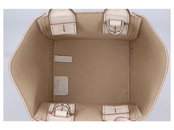 Mini borsa tote Tod's in lino e pelle beige - vista 6