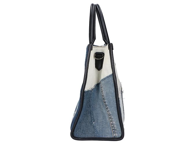 Dolce & Gabbana Denim Patchwork Tote Bag Schwarz Blau - Ansicht 2