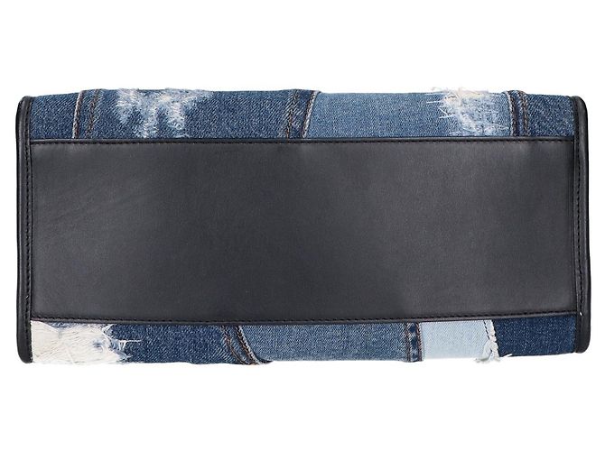 Dolce & Gabbana Denim Patchwork Tote Bag Schwarz Blau - Ansicht 5