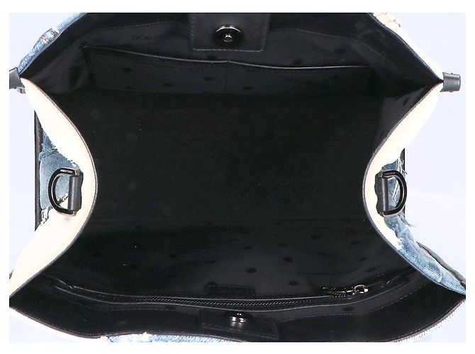 Dolce & Gabbana Denim Patchwork Tote Bag Schwarz Blau - Ansicht 6