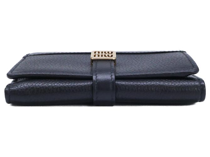 Miu Miu Leder Tri-fold Geldbörse Schwarz - Ansicht 5
