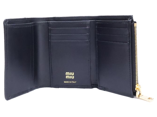 Miu Miu Leder Tri-fold Geldbörse Schwarz - Ansicht 7