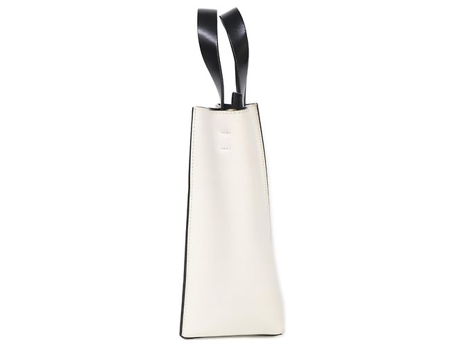 Borsa Tote Mini in Pelle Marni Museo Nero Rosa Bianco - vista 4