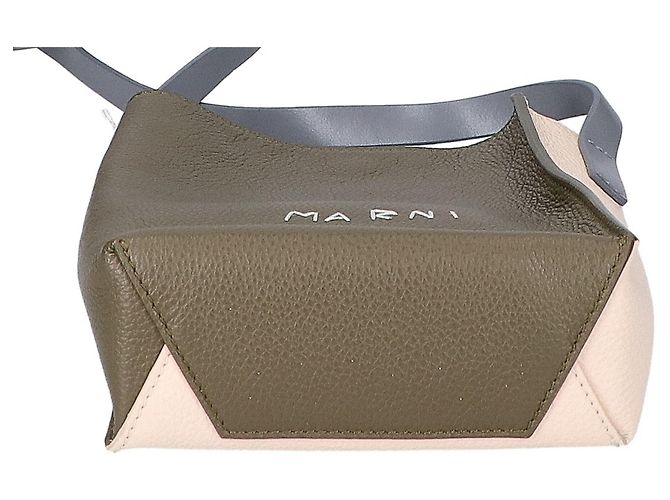 Marni Museo Soft Nano Schultertasche Braun Roh Khaki - Ansicht 5