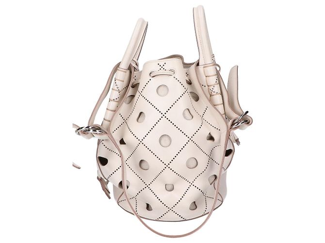 Borsa Bucket 2-Way in pelle traforata TOD'S - White Bianco - vista 3