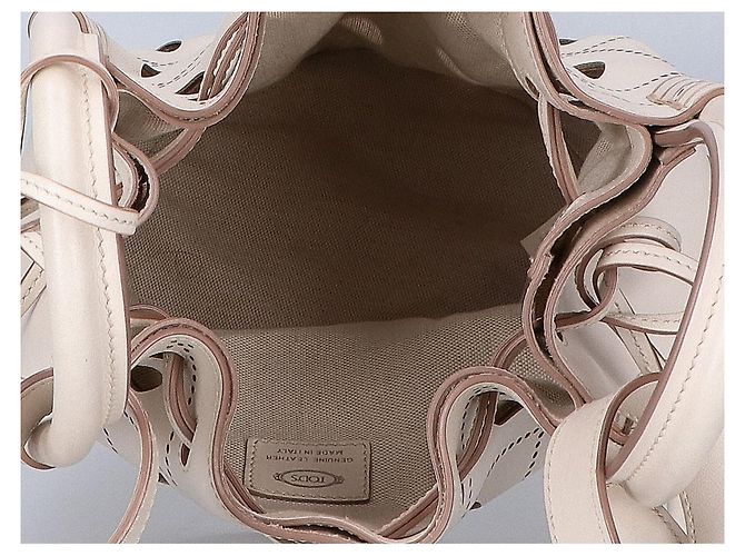 Borsa Bucket 2-Way in pelle traforata TOD'S - White Bianco - vista 6