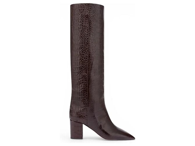 Botas Altas Paris Texas de Piel Efecto Cocodrilo Ébano Marrón oscuro - vista 2