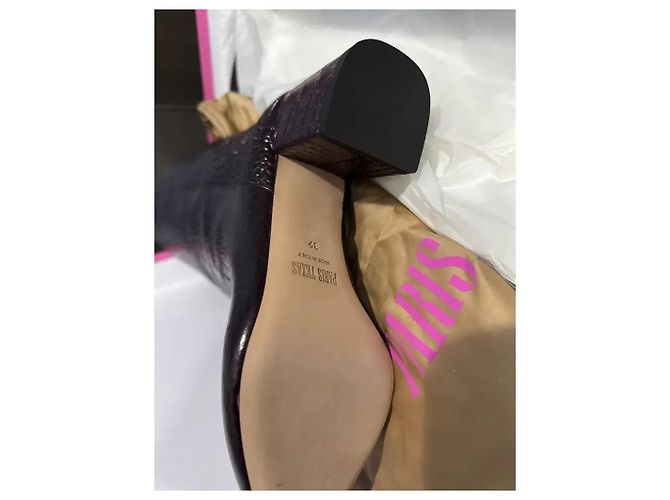 Botas Altas Paris Texas de Piel Efecto Cocodrilo Ébano Marrón oscuro - vista 7