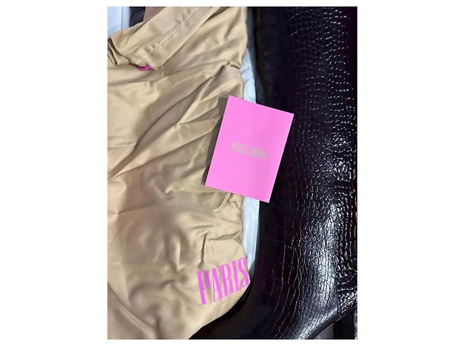 Botas Altas Paris Texas de Piel Efecto Cocodrilo Ébano Marrón oscuro - vista 8