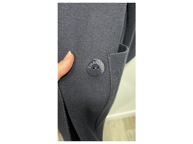 Timeless Chanel Chaqueta de Punto de Algodón Azul Marino Azul oscuro - vista 11