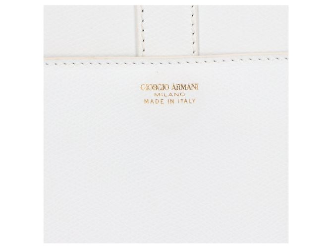 Borsa in pelle bianca Giorgio Armani Bianco - vista 7