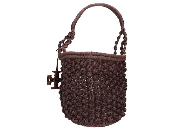 Borsa a secchiello Tory Burch Ella in crochet popcorn fatto a mano Marrone - vista 3
