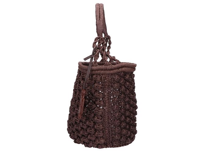 Borsa a secchiello Tory Burch Ella in crochet popcorn fatto a mano Marrone - vista 4