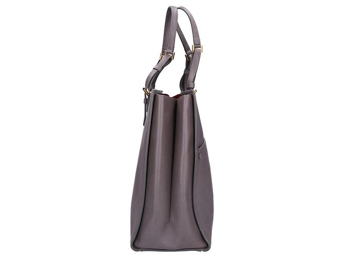 Sac cabas en cuir gris Giorgio Armani Marron - vue 2