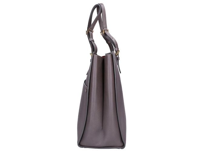 Sac cabas en cuir gris Giorgio Armani Marron - vue 4