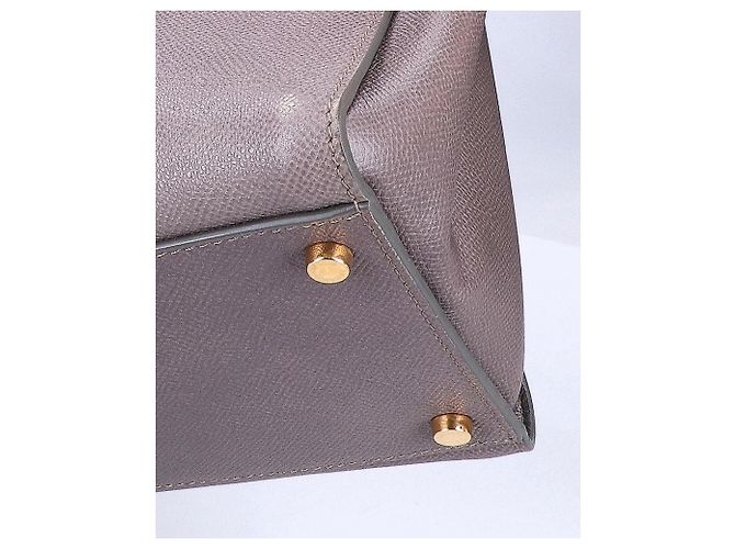Sac cabas en cuir gris Giorgio Armani Marron - vue 6