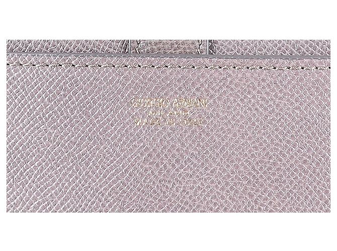 Sac cabas en cuir gris Giorgio Armani Marron - vue 8